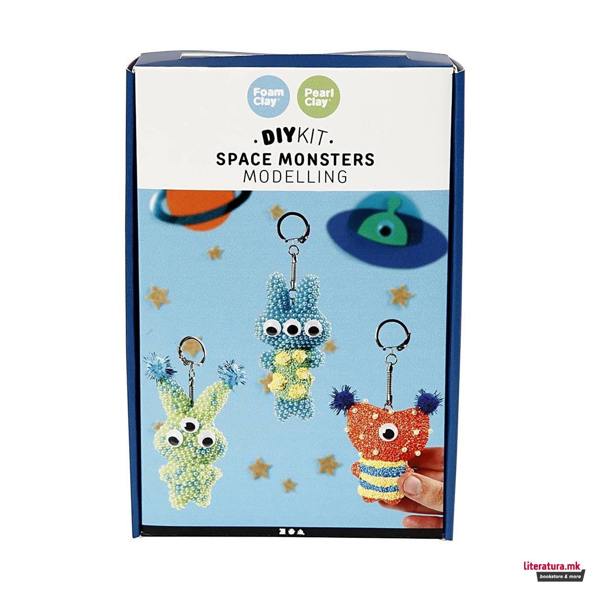 Сет за изработка со глина - приврзоци, Space Monsters, Modelling 