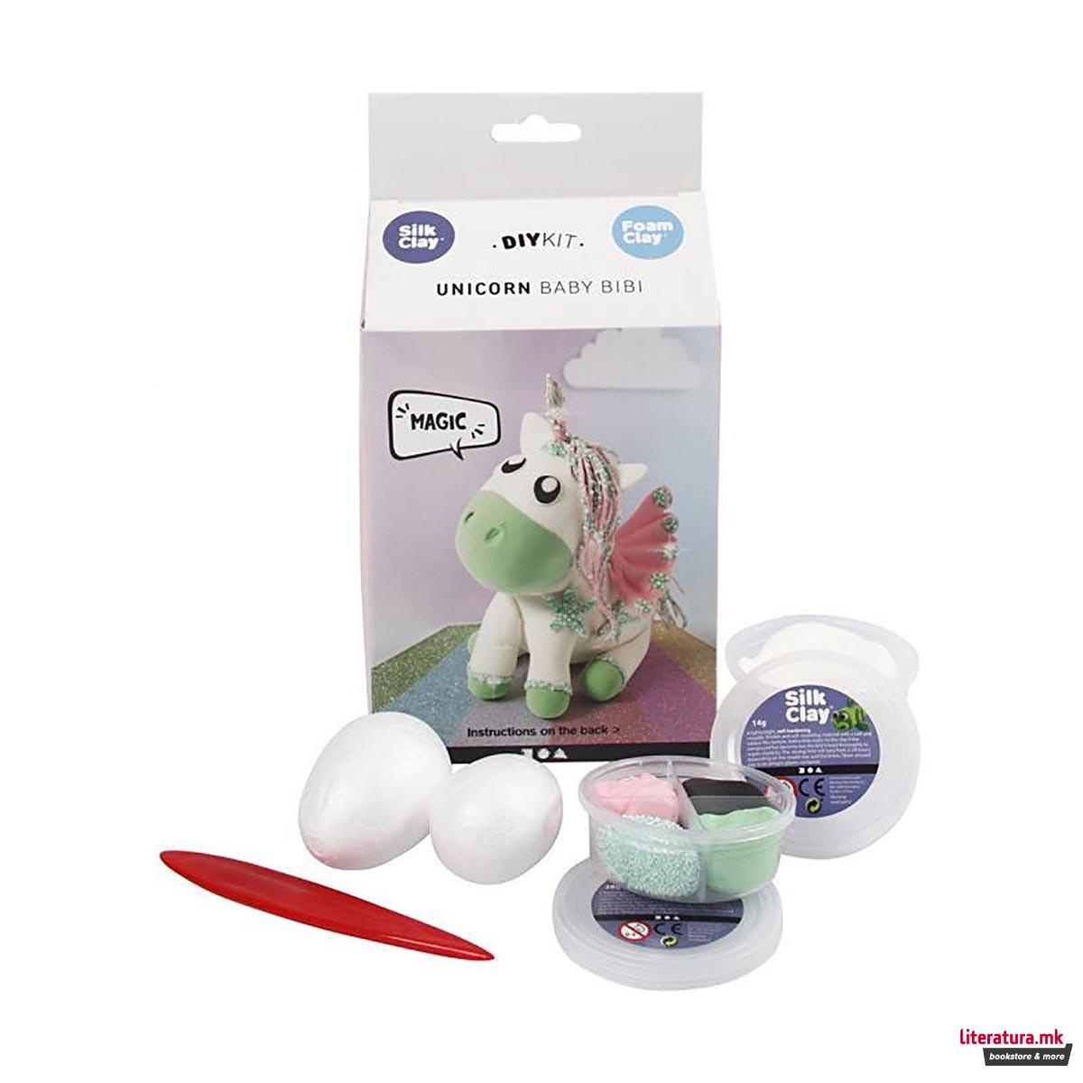 Сет за изработка со глина, Funny Friends, Unicorn - Baby Bibi 