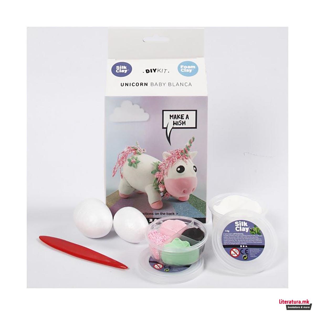 Сет за изработка со глина, Funny Friends, Unicorn - Baby Blanca 