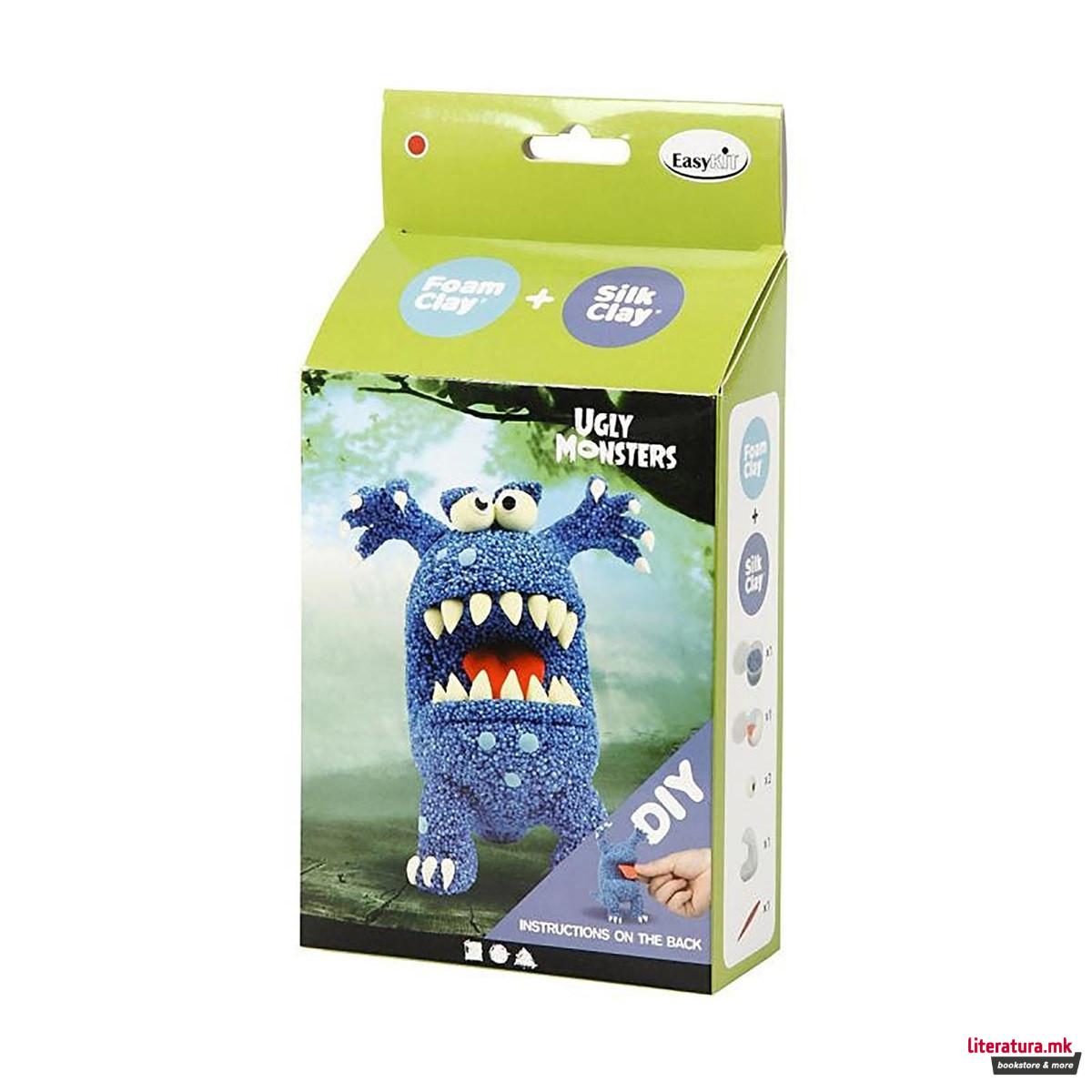 Сет за изработка со глина, Funny Friends, Ugly Monsters, син 