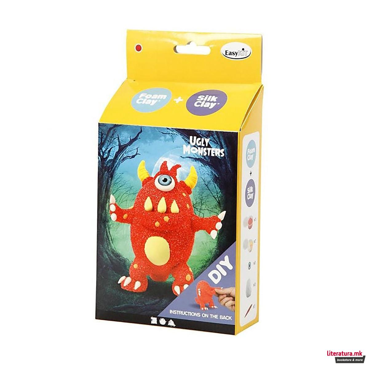 Сет за изработка со глина, Funny Friends, Ugly Monsters, црвен