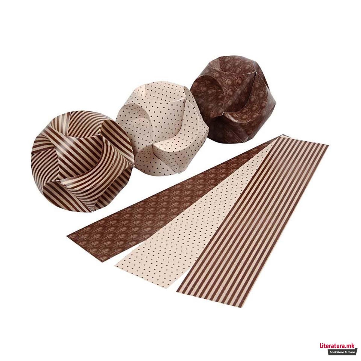 Сет за изработка - Hartieni lampioni, Click Ornaments, кафеави