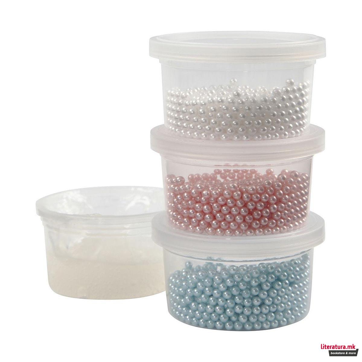 Глина за изработка + гел за моделирање, Pearl Clay, сет од 3 бои 