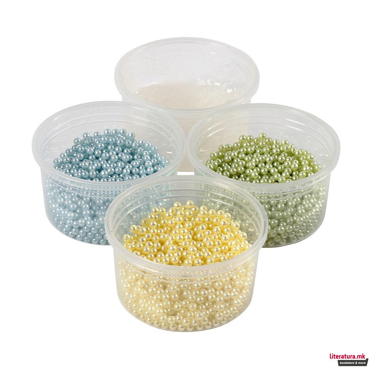 Глина за изработка + гел за моделирање, Pearl Clay, сет од 3 бои