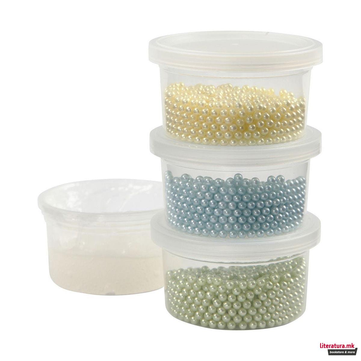 Глина за изработка + гел за моделирање, Pearl Clay, сет од 3 бои